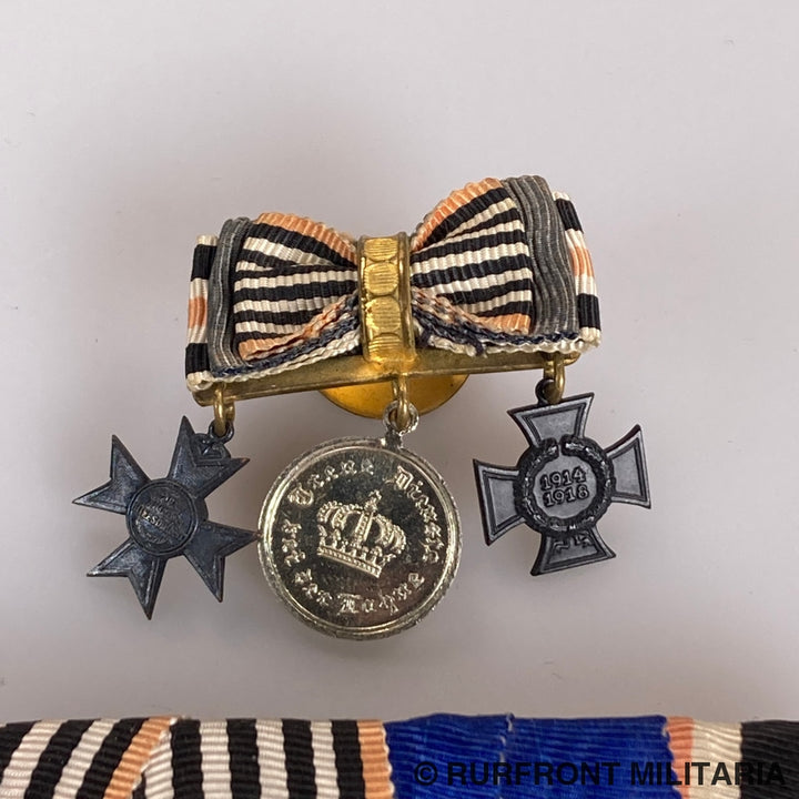 3-Delige Wo1 Ordensspange Met Miniatuur.