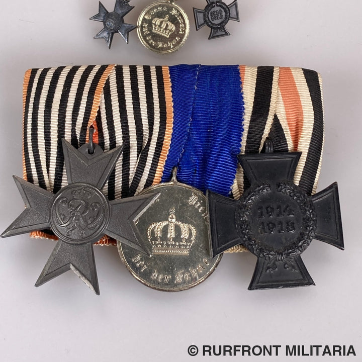 3-Delige Wo1 Ordensspange Met Miniatuur.