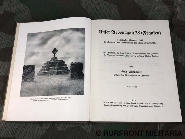 Boek R.a.d. Unser Arbeitsgau 28 Franken 1935