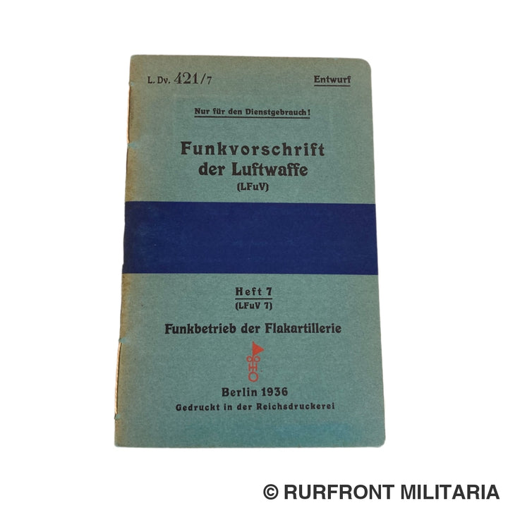Funkvorschrift Der Luftwaffe Heft 7 Funkbetrieb Flakartillerie Kampfgeschwader 53 Legion Condor