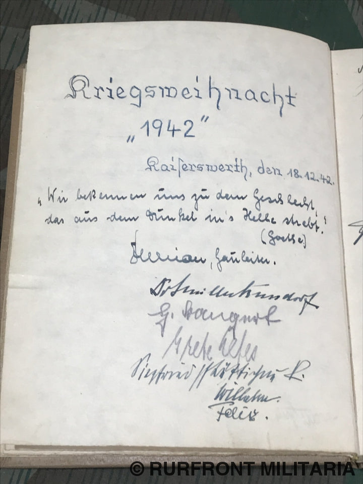 Gastenboek Offizierskasino Reserve Lazarett Kaiserswerth