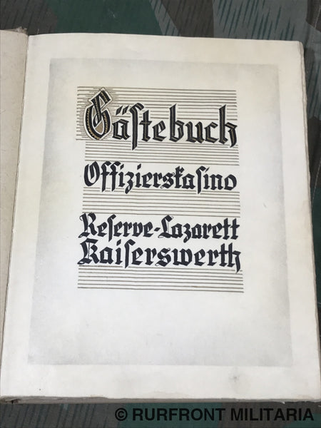 Gastenboek Offizierskasino Reserve Lazarett Kaiserswerth Gastenboek Offizierskasino Reserve Lazarett Kaiserswerth