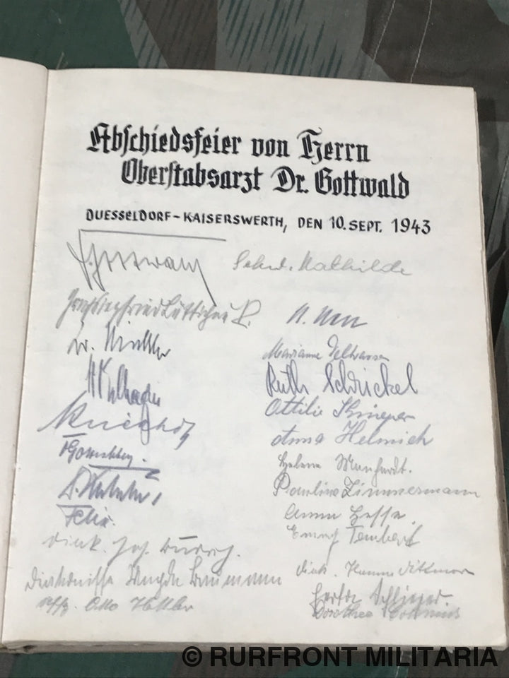 Gastenboek Offizierskasino Reserve Lazarett Kaiserswerth