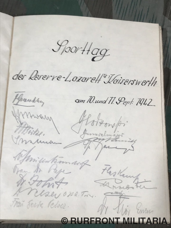 Gastenboek Offizierskasino Reserve Lazarett Kaiserswerth