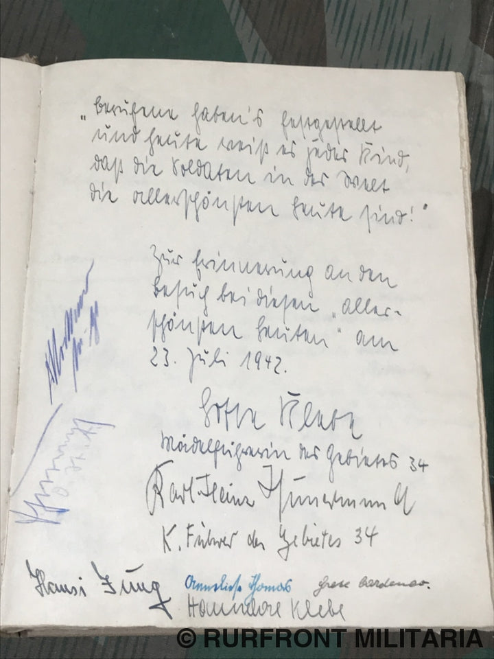 Gastenboek Offizierskasino Reserve Lazarett Kaiserswerth