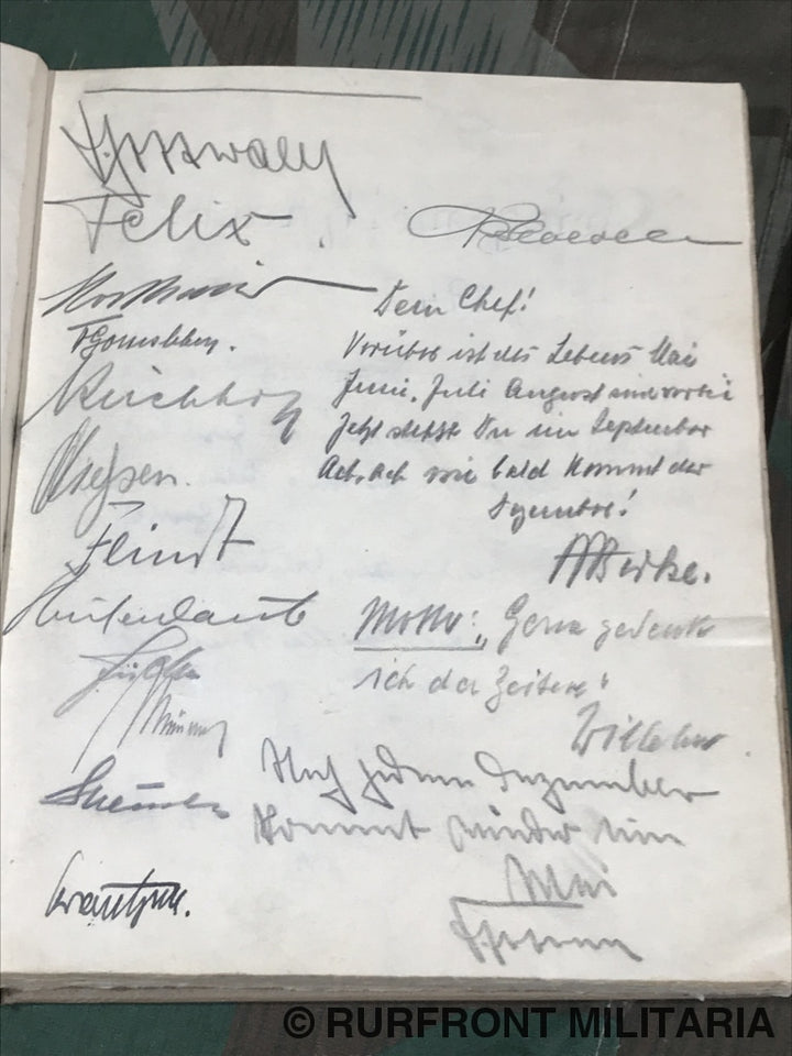 Gastenboek Offizierskasino Reserve Lazarett Kaiserswerth