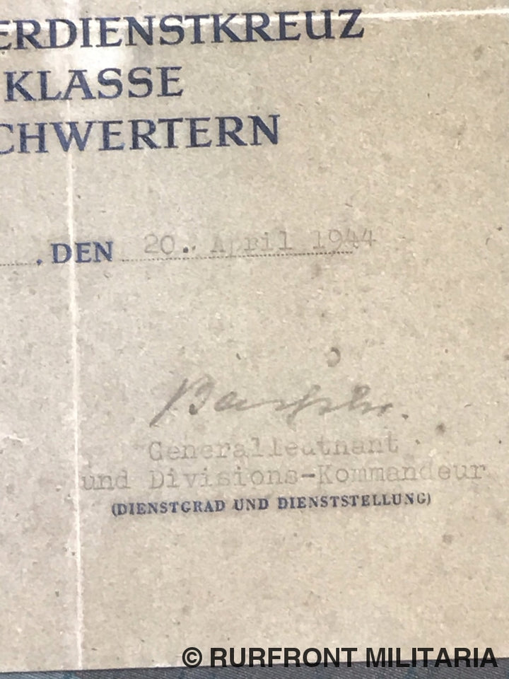 Kriegsverdienstkreuz Ms Matching Set Met Oorkonde