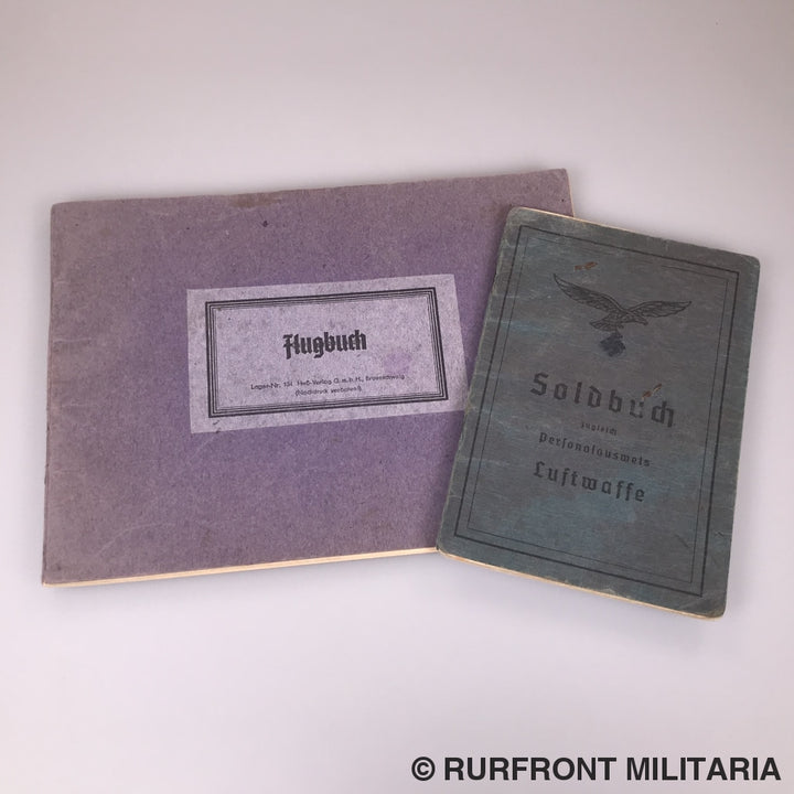 Luftwaffe Soldbuch En Flugbuch Flugzeugführer Helmut Schrader.