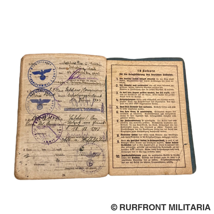 Luftwaffe Soldbuch Officier Werner Blank