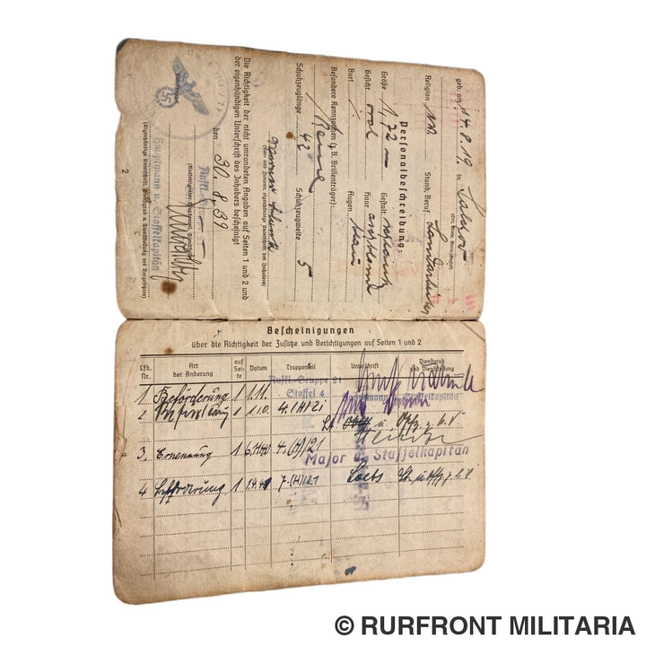 Luftwaffe Soldbuch Officier Werner Blank