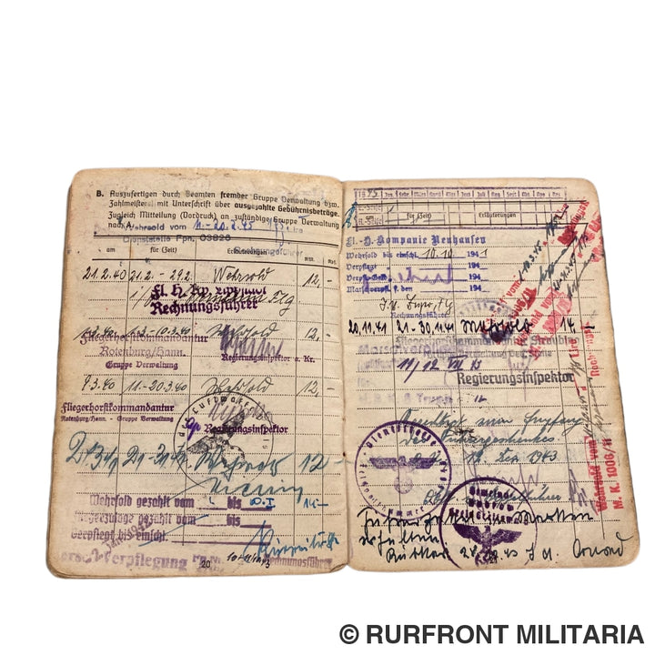 Luftwaffe Soldbuch Officier Werner Blank