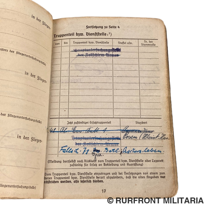 Luftwaffe Soldbuch Officier Werner Blank