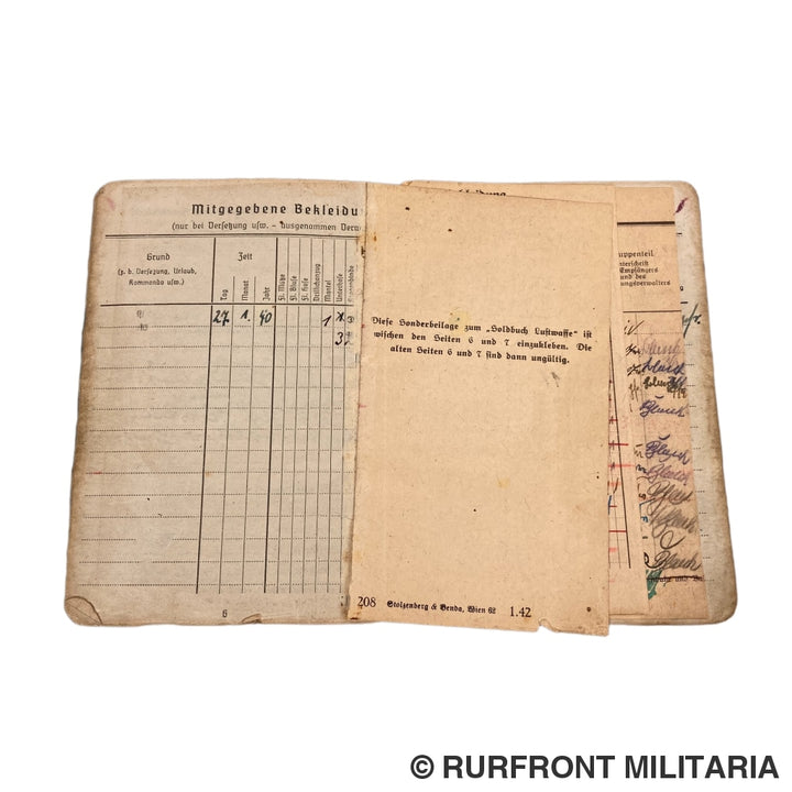 Luftwaffe Soldbuch Officier Werner Blank