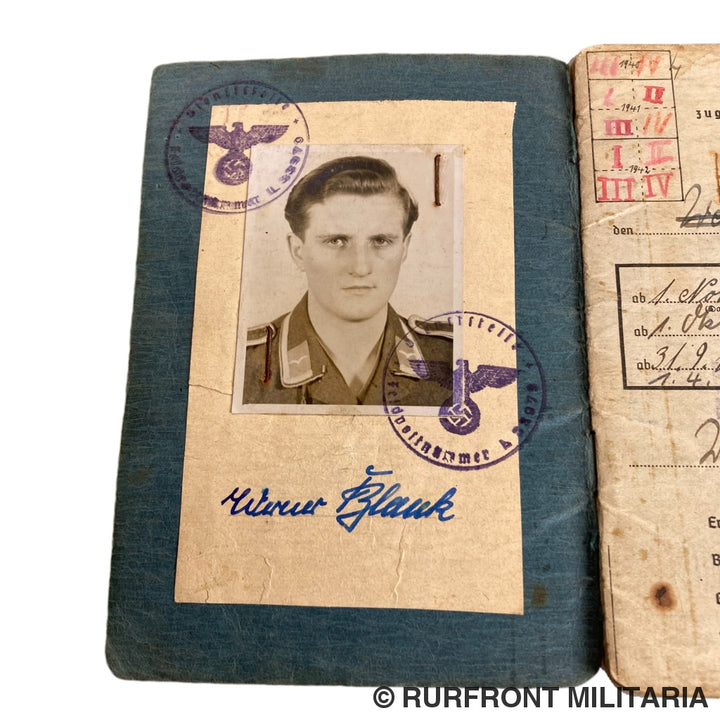 Luftwaffe Soldbuch Officier Werner Blank