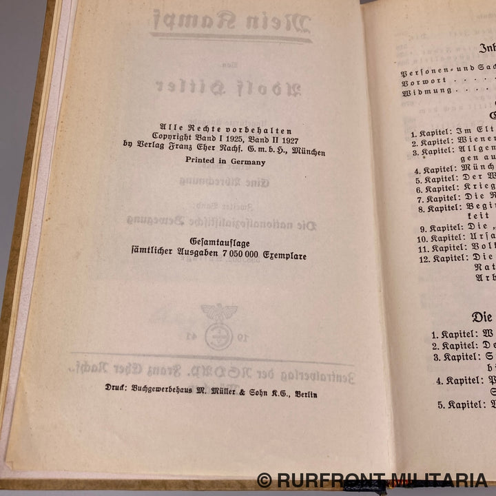 Mein Kampf Hochzeitsausgabe Stad Wipperfürth 1941