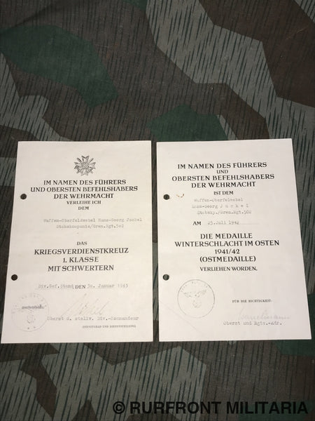 Oorkondeset Hans-Georg Juckel Grenadier Regiment 502/ 290 Infanterie Division. Oorkondeset Hans-Georg Juckel Grenadier Regiment 502/ 290 Infanterie Division.