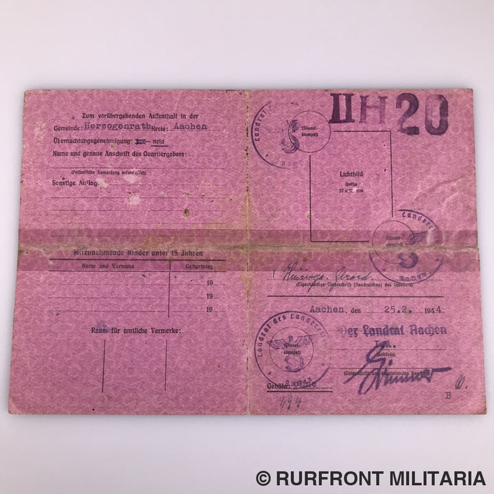 Papierset Arbeitseinsatz Gerardus Huizinga