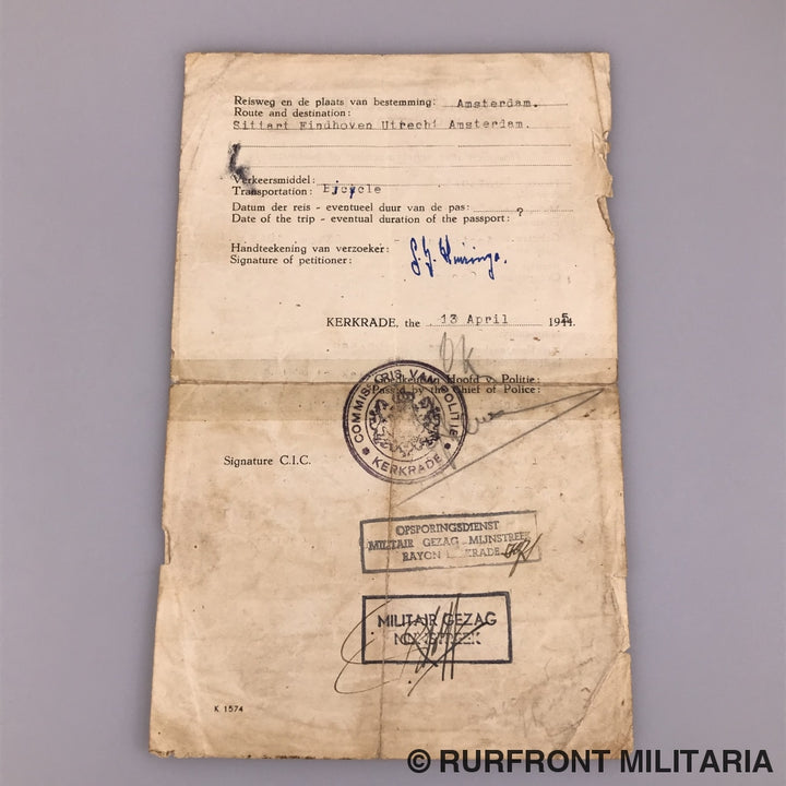 Papierset Arbeitseinsatz Gerardus Huizinga