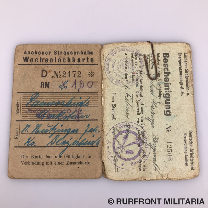 Papierset Arbeitseinsatz Gerardus Huizinga