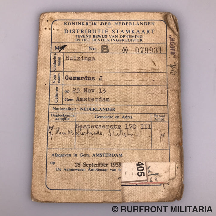 Papierset Arbeitseinsatz Gerardus Huizinga