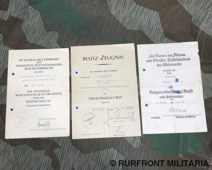 Papierset Walter Marby Artillerie Regiment 290 Demjansk!