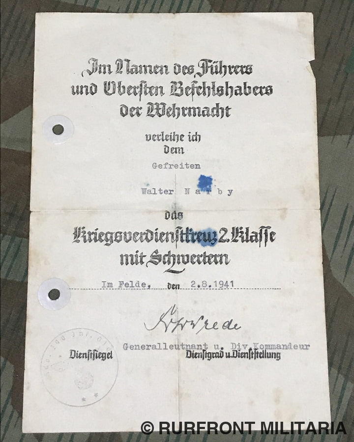 Papierset Walter Marby Artillerie Regiment 290 Demjansk!