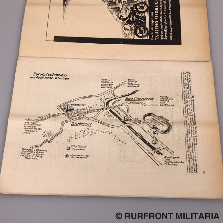 Programmaboekje Voetbal Interland Duitsland-Frankrijk 21 Maart 1937.