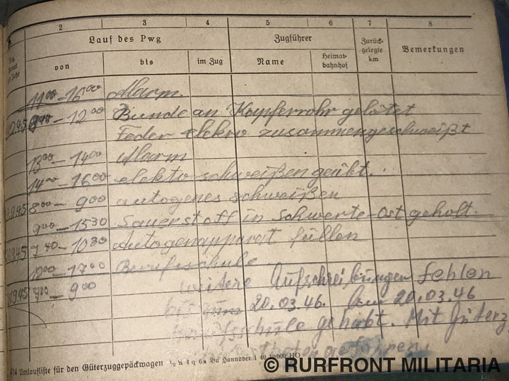 Reichsbahn Onderhoudsboek Monteur.