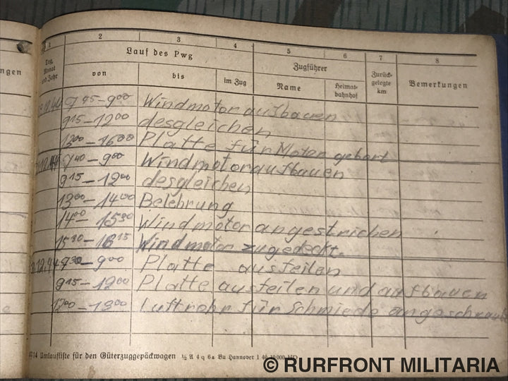 Reichsbahn Onderhoudsboek Monteur.