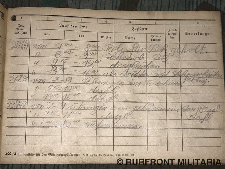 Reichsbahn Onderhoudsboek Monteur.