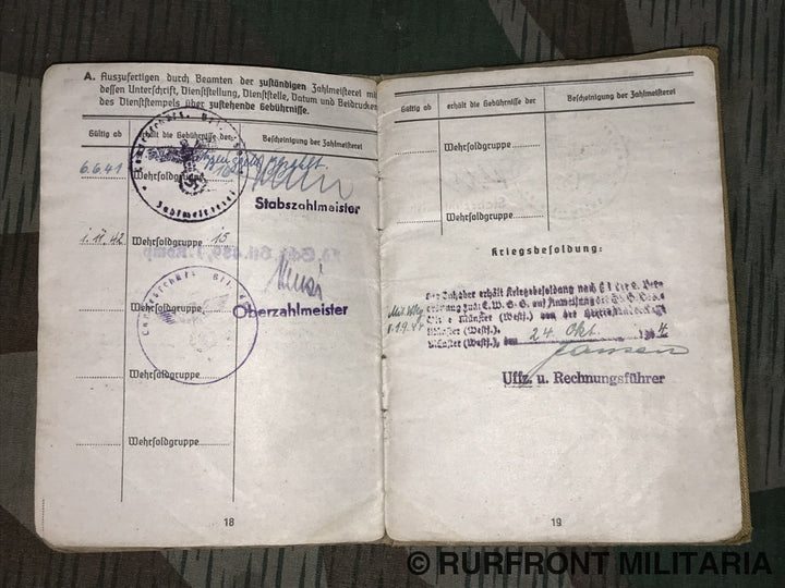 Soldbuch Funker Helmut Rottleb.