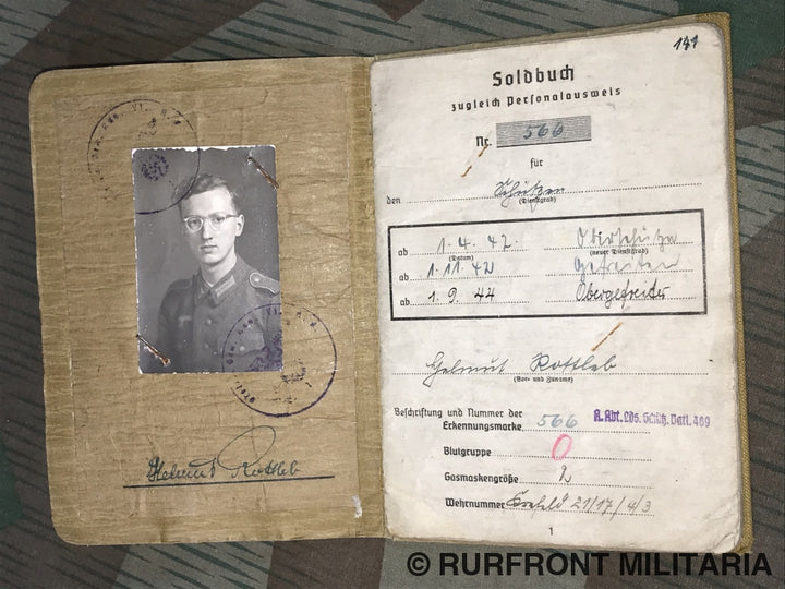 Soldbuch Funker Helmut Rottleb.