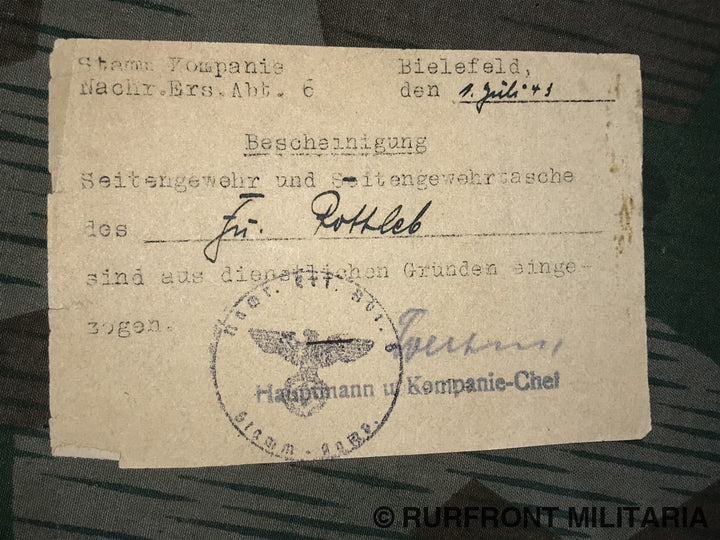 Soldbuch Funker Helmut Rottleb.