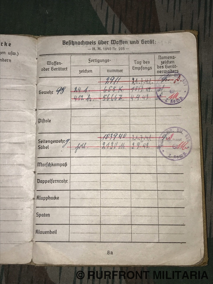 Soldbuch Funker Helmut Rottleb.