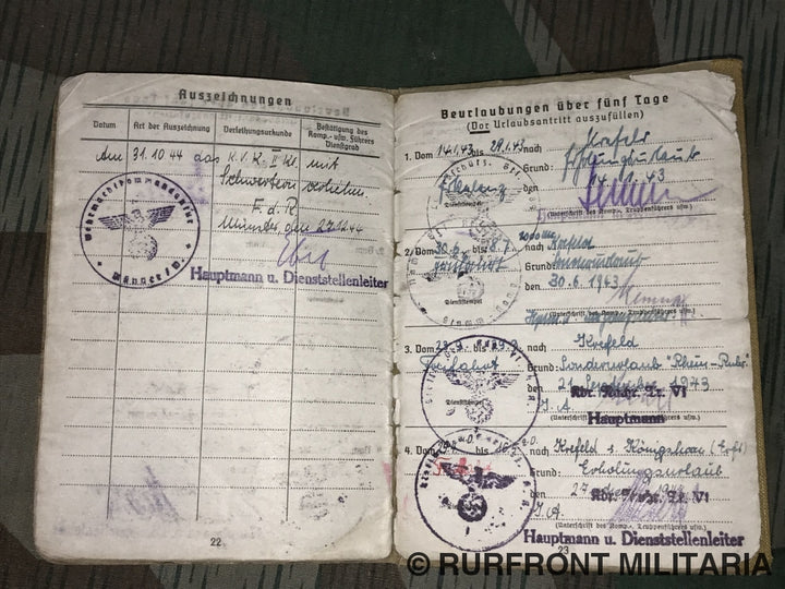 Soldbuch Funker Helmut Rottleb.