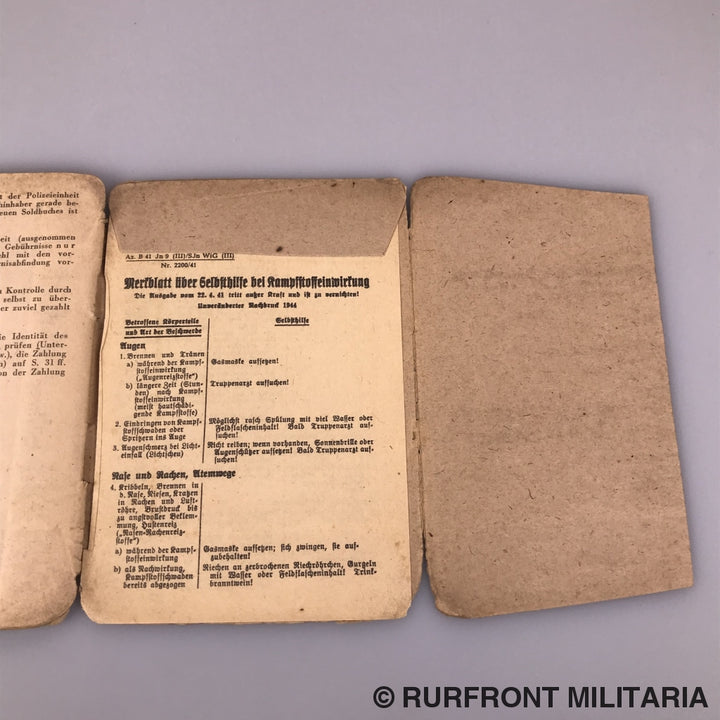 Soldbuch Oberwachtmeister Wilhelm Zick (Ss) Luftschutzpolizei Danzig.