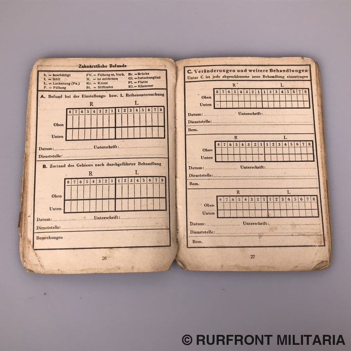 Soldbuch Oberwachtmeister Wilhelm Zick (Ss) Luftschutzpolizei Danzig.