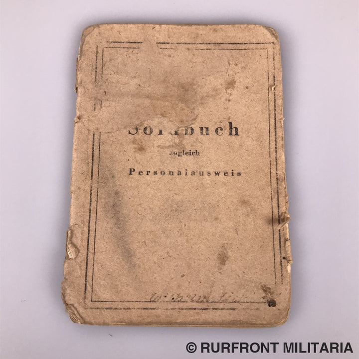 Soldbuch Oberwachtmeister Wilhelm Zick (Ss) Luftschutzpolizei Danzig.