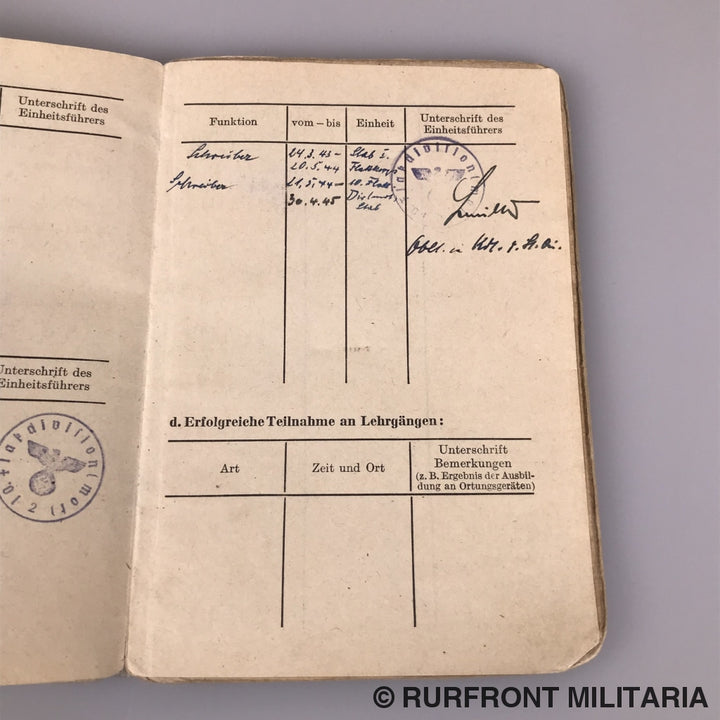 Soldbuch Stabsgefreiter Anton Nowak Luftwaffe Flak