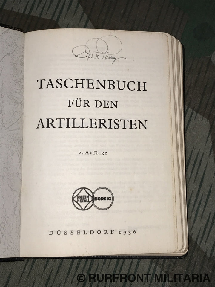 Taschenbuch Für Den Artilleristen Rheinmetall Borsig 1936.