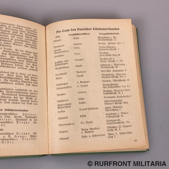 Taschenbuch Für Den Deutschen Schützen 1940