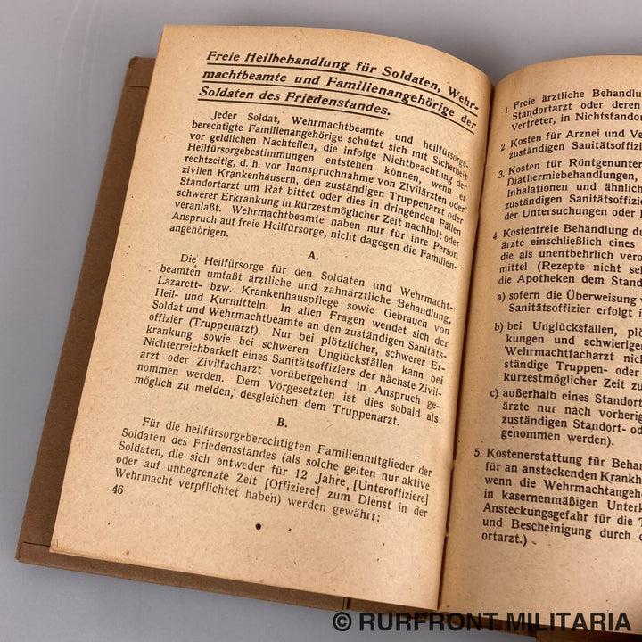 Wegweiser Für Den Soldaten Und Seine Angehörigen In Allen Lebenslagen 1943.