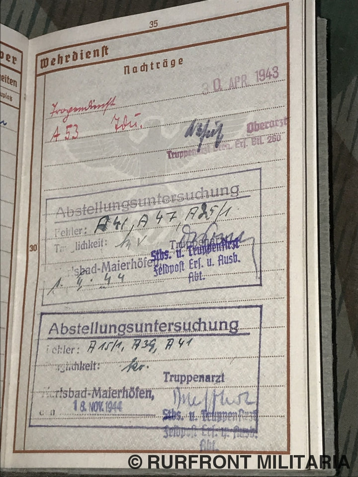 Wehrpass Funker Richard Sperl Infanterie Nachrichten Ersatz Kompanie 46 Praag.