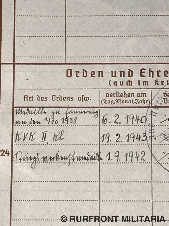 Wehrpass Funker Richard Sperl Infanterie Nachrichten Ersatz Kompanie 46 Praag.