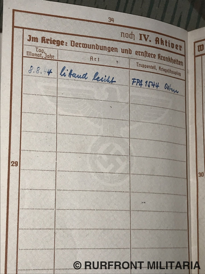 Wehrpass Funker Richard Sperl Infanterie Nachrichten Ersatz Kompanie 46 Praag.