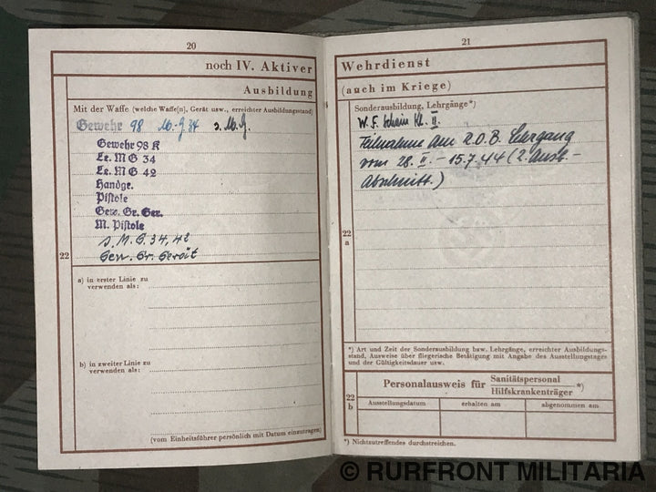 Wehrpass Gefreiten Oswald Binninger Grenadier.