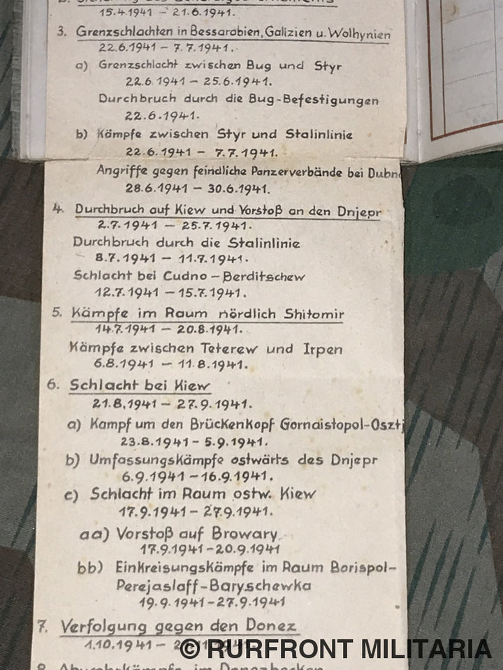 Wehrpass Gefreiter Paas Infanterie Regiment 50