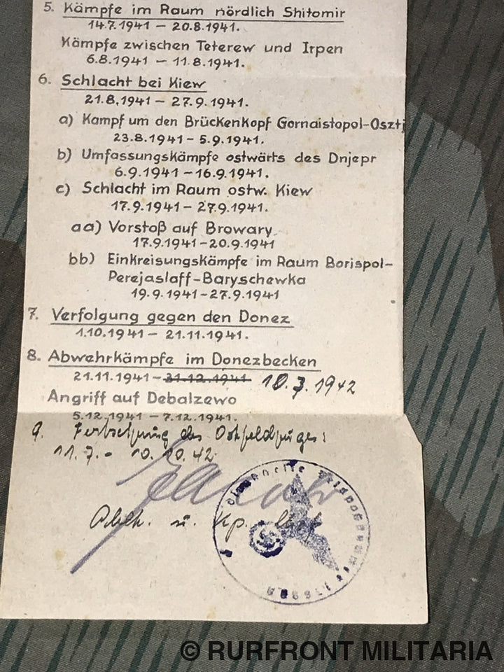 Wehrpass Gefreiter Paas Infanterie Regiment 50