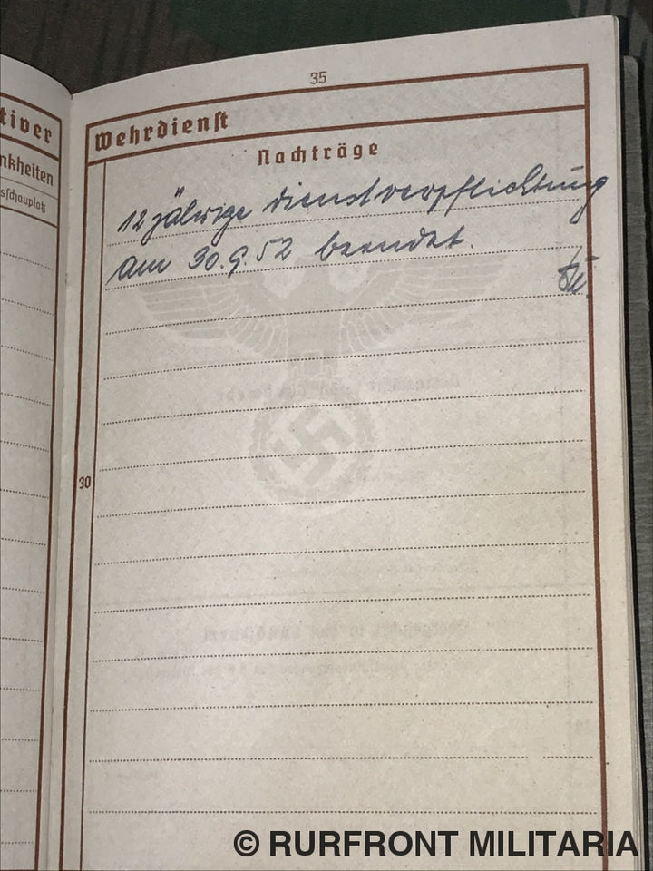 Wehrpass Helmut Dütz Fallschirmjäger Westfront Nederland Reichswald.