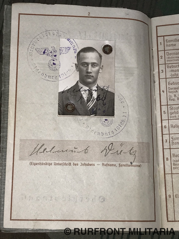 Wehrpass Helmut Dütz Fallschirmjäger Westfront Nederland Reichswald.